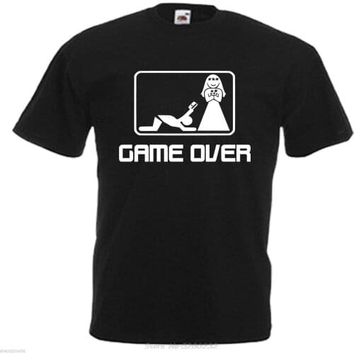 Game Over Groom Stag Do Party Adults Mens T Shirt 12 Colours Size S - 3XL Fashiont Shirt Free Shipping