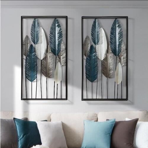 European Wrought Iron Green Plant Wall Hanging Crafts Wall Decoration Restaurant Porch Wall Mural Oornaments Home Wall Sticker