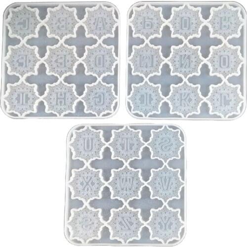 2021 New Mandala Alphabet Resin Molds Silicone 26 Letters Epoxy Molds Keychain Silicone Mould DIY Crafts for Keychains