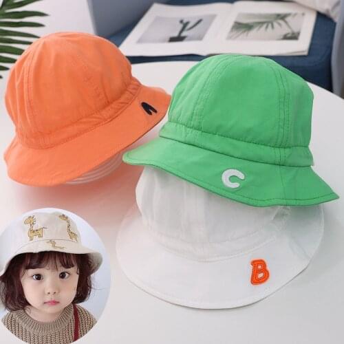 Baby Summer Outdoor Bucket Hat Kids Children Candy Color Panama Cap Giraffes Sun Beach Caps Lovely for Baby Girl Boy 1-3Years