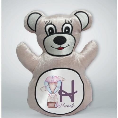 Personalized Is Cream Teddy Bear Yastık-3
