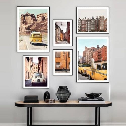Animal Poster New York Alpaca City Wall Art Street Scenery Canvas Prints Posters and Prints Picture for Living Room Home Decorat