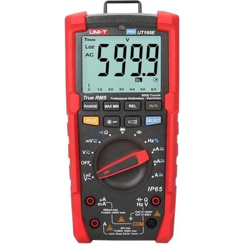 UNI-T UT195E UT195M Professional Handheld Industrial Multimeters True RMS IP65 Digital LCD Display