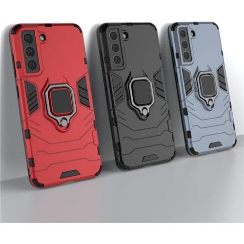 Shockproof Case For Samsung Galaxy S21 FE S20 Plus Ring Holder Armor Cover Phone Bumper For Samsung Note 20 Ultra 10 Lite