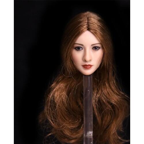 1/6 Scale Female Head Carving Long Hair Asian Beauty Head Sculpture For 12" Action Figure Body