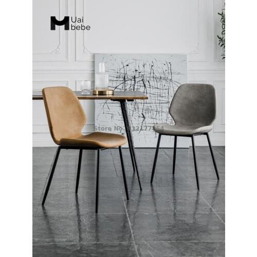 Nordic dining chair home net red light luxury backrest makeup stool modern minimalist restaurant table and chair cafe leather ch