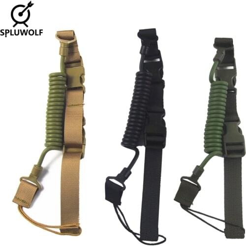 Tactical Hunting Molle Airsoft Bag Spring Strap Belt Backpack Hand Shooting Pistol Sling Tool