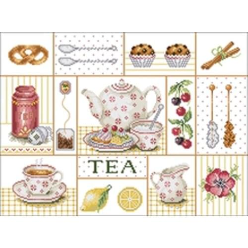 TOP Sumptuous afternoon tea patterns Counted Cross Stitch 11CT 14CT 18CT DIY Chinese Cross Stitch Kit Embroidery Needlework Sets