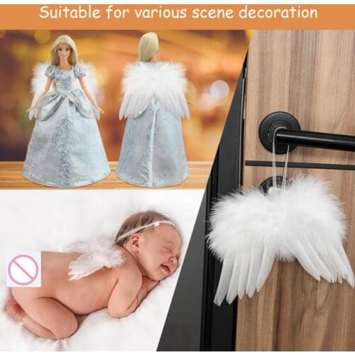 White Feather Wing Lovely Chic Angel Christmas Tree Decoration Hanging Ornament Home/party/wedding Ornaments