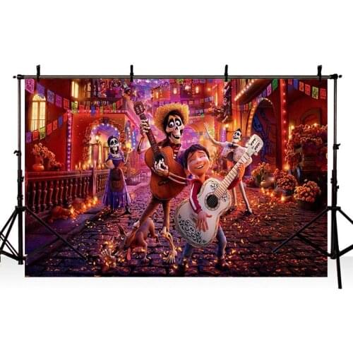 Little man party cartoon background backdrop for photography coco backdrops for kids vinyl photo background for studio custom