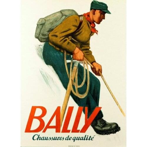 Vintage Bally Mountain Climbing Climbers Retro Poster Canvas Painting DIY Wall Paper Posters Home Decor Gift
