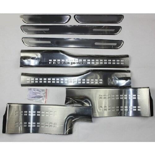 High quality stainless steel inside external Scuff Plate/Door Sill 2013 For Mitsubishi Outlander Samurai