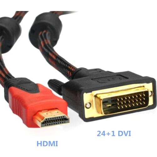 JETTING 5FT DVI-D Male To HDMI FNRG Cable High Speed HDMI DVI Digital Audio Cable 1.5M
