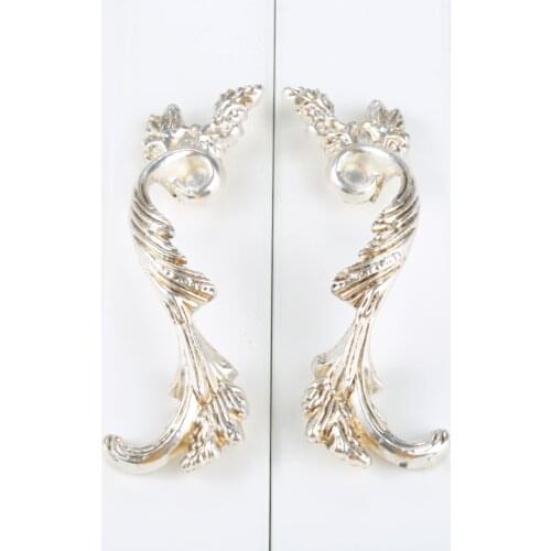 1pcs Antique Silver Gold Flowers Furniture Hardware Handles Pull Kitchen Cabinets Door Drawer Wardrobe Cupboard Pull Door Knobs