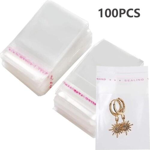 100pcs Opp Plastic Bags Clear Self Adhesive Cellophane Bag Self Sealing Packaging For Candy Cookie Toy Resealable Party Gift Bag
