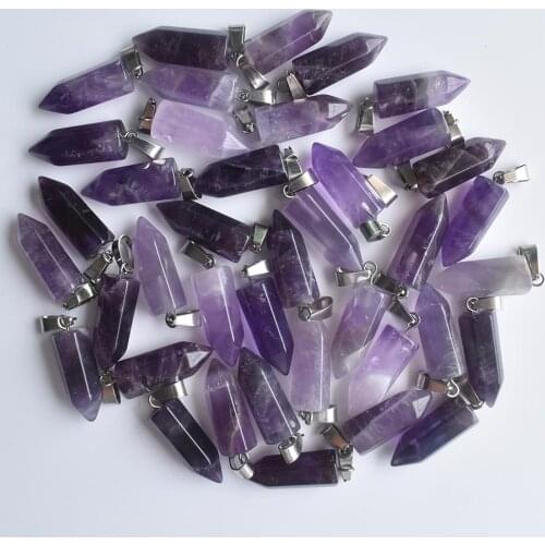 2020 fashion hotsale high quality natural stone hexagonal pillar charms pendants for jewelry making 30pcs/lot wholesale free