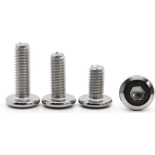 5-20pcs M3 M4 M5 M6 M8 304 Stainless Steel Large Hex Hexagon Allen Socket Flat Head Furniture Rivet Screw Connector Joint Bolt