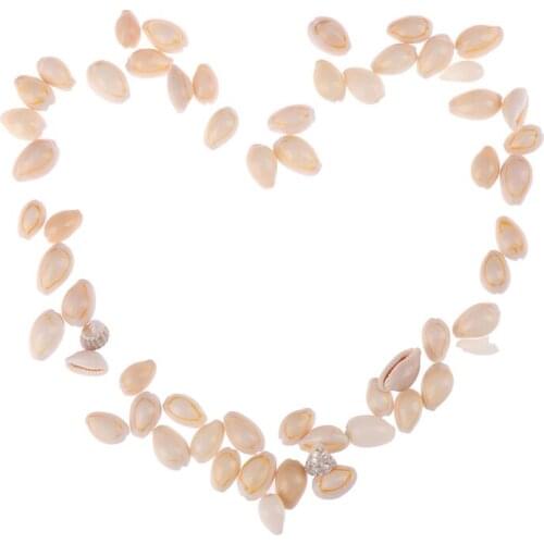 50pcs/bag Natural Sea Shell Loose Beads Accessories for Fish Tank Decor Craft