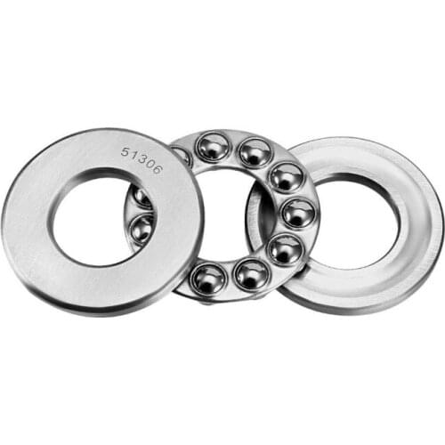 51306 Single Direction Thrust Ball Bearings 30mm x 60mm x 21mm Bearing Steel