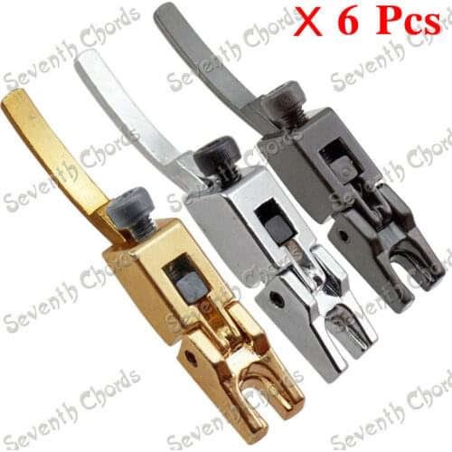 6 Pcs Vintage Locked String Saddles for Electric Guitar Tremolo Bridge Double Locking Systyem