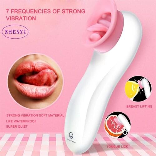 7 Speed Tongue Sucking Strong Vibrator Large Size Clitoris Masturbator ,Tongue Oral Stimulator Sex Toys For Woman Masturbation