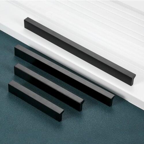 96/128/192/224mm Furniture Handle Modern Simple Aluminum Alloy Cabinet Handles Drawer Pulls Kitchen Cupboard Door Knobs Hardware