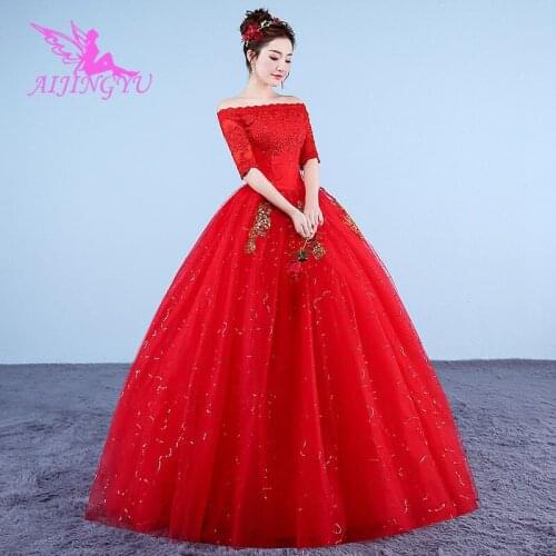 AIJINGYU 2021 sexy Customized new hot selling cheap ball gown lace up back formal bride dresses wedding dress WK363