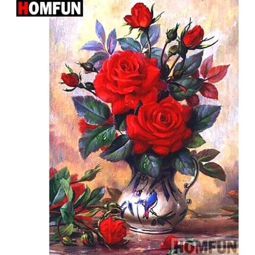 HOMFUN Full Square/Round Drill 5D DIY Diamond Painting "Flower landscape" Embroidery Cross Stitch 3D Home Decor Gift A10298
