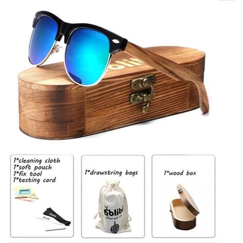 Bamboo Wood Sunglasses,Ablibi Mens Womens Handmade Semi Rimless Polarized Wood Sunglasses (green)Drop Shipping