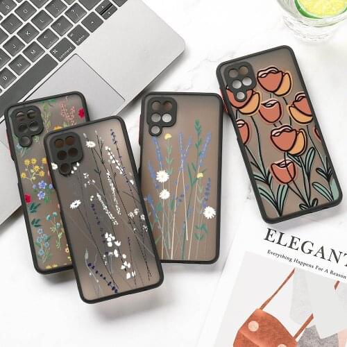 Flower Case For Samsung A51 A32 A50 Funda Samsung A12 A21S A31 A52 A72 A71 A11 A41 A20s A30 A70 M31 A 12 Matte TPU Phone Bumper