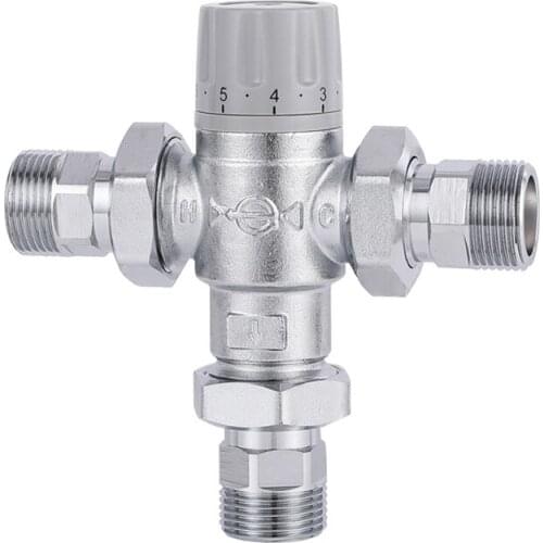 DN25 Chrome plated brass thermostatic mixing valve Temperature control valve Automatic constant temperature anti-scalding