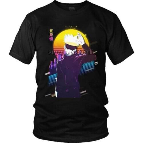 Jujutsu Kaisen Satoru Gojo 80s Tshirt Men Graphic Tee Tops Cotton T Shirt Short Sleeve Yuji Itadori T-shirts Gift Clothing