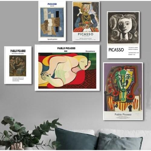 Picasso Art Posters and Prints Modern Abstract Canvas Painting Decorations for Home Room Frameless Wall Art Picture
