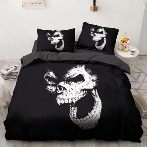 Classic 3D Skull Duvet Cover Set Bedding Sets Quilt Covers Sets Comforter Case King Queen Double Single Size Bedclothes