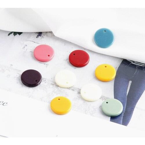 Summer Candy Color Acrylic Round Eardrop Pendant DIY Handmade Jewelry Earrings Accessories Material 10pcs