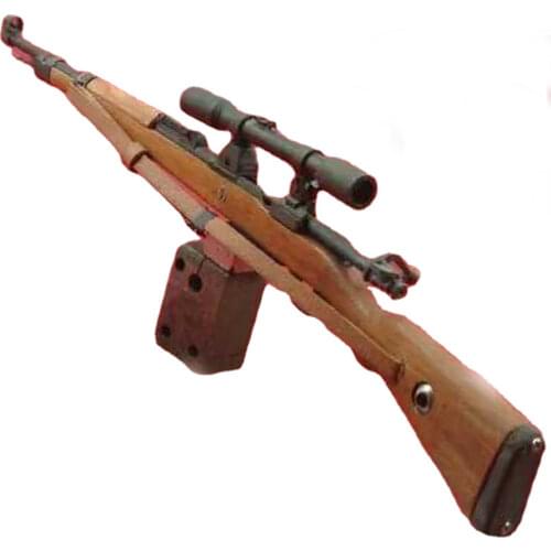 Metal solid wood World War II German full decomposition 98K sniper rifle, miniature gun model, World War II souvenirs, collectib