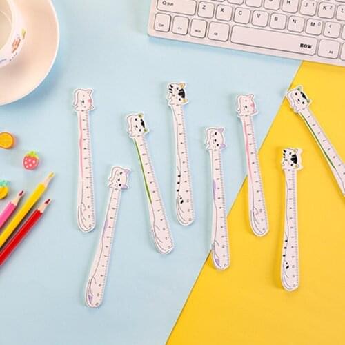 1Pcs Cute Cat Ruler Wooden Tools Cartoon Sewing Drawing Office School Stationery supplies