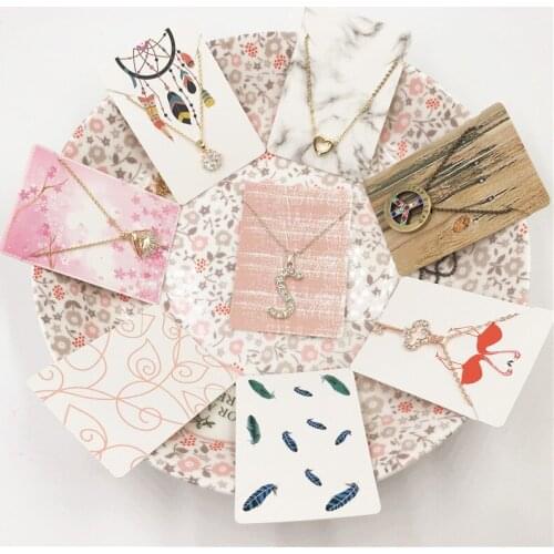 Fashion Jewelry Display Necklace charms package card 50pc kraft Dreamcatcher /marble style pendant display tag card