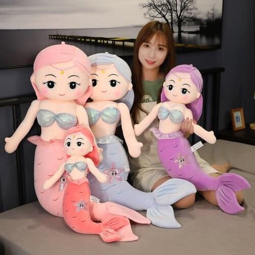 Cartoon mermaid plush doll kawaii plush toys baby kids children soft toy mermaid stuffed doll christmas birthday gift
