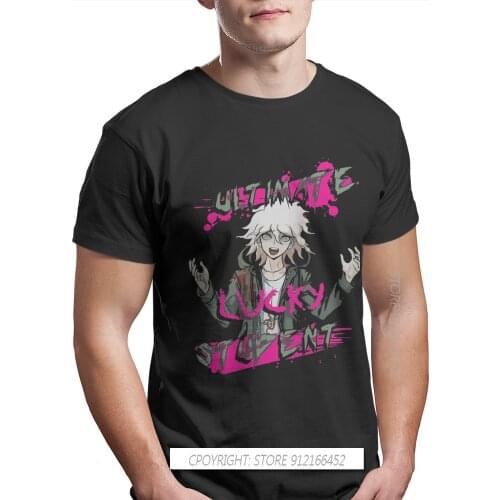 Danganronpa Monokuma TShirt For Men Nagito Komaeda The Ultimate Lucky Student 100% Cotton T Shirt Gift Clothes Tops Big Size