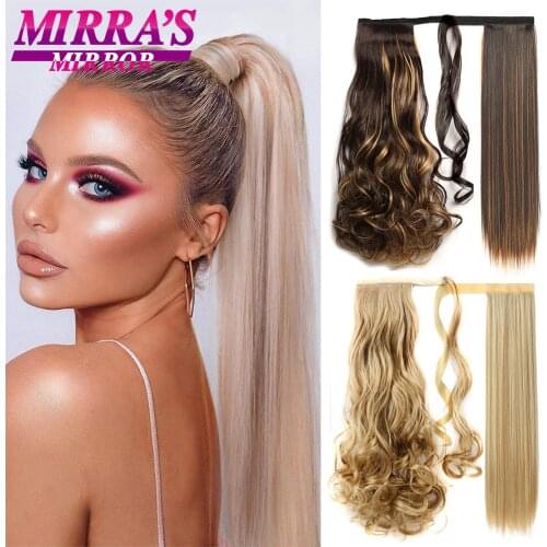 Ponytail Hair Extension Synthetic Wrap Around Pony Tail Long Straight Smooth Clip in Ponytail Hair Afro Hairpiece