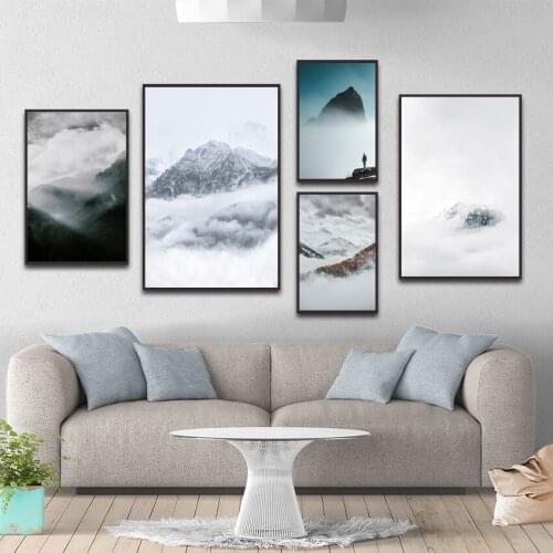 Nordic Wall Art Poster Printing Canvas Oil Painting Modern Cloud Landscape Landscape Painting Home Decoration Living Room Mural