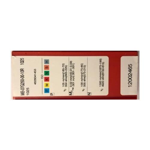 ORIGINAL 5PCS CARBIDE INSERT MB-07G250-00-10R 1025