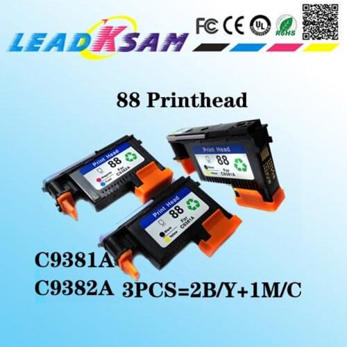 3PCS C9381A C9382A compatible for hp88 printhead for 88 Officejet Pro K550 K550dtn K550dtwn K5400dn K8600 L7580 L7590 printer