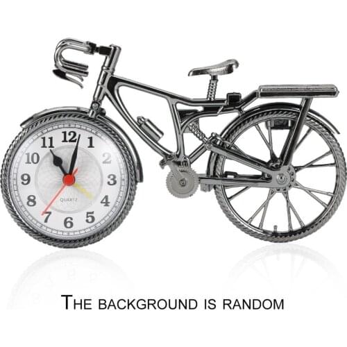 Portable Mini Travel Arabic Numeral Retro Bicycle Shape Desk Alarm Snooze Clock Creative Convenient Alarm Clock Home Supplies