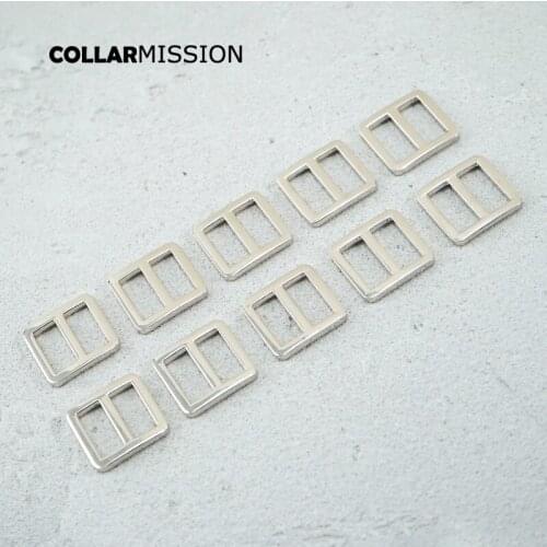 20mm Rectangce metal slider Tri-Glid for DIY dog collar harness backpack strap silver RZK20Y
