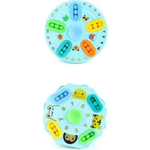 Q9QB Antistress Spinner Bead Cube w/ Rotary Plate Portable Montessori Puzzle Decompression Toy Gyroscope Unisex Children Gift
