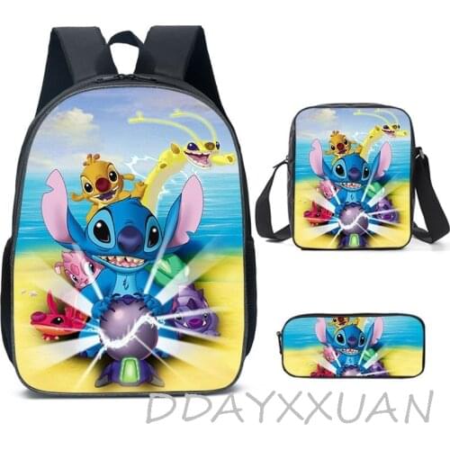 Stitch 3pcs/Sets School Bags For Teenager Girls Boys Schoolbag Kids Backpacks Bookbag Women Daily Mochilas