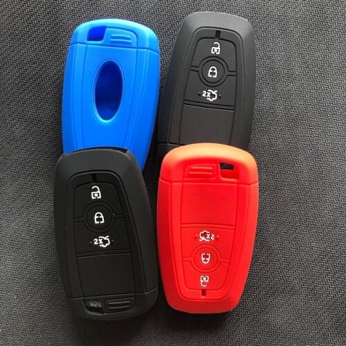 Silicon For ford mondeo 2017 focus edge kuga eco sport MKC MKX MKZ Lincoln For continental smart key fob cover holder 3 buttons