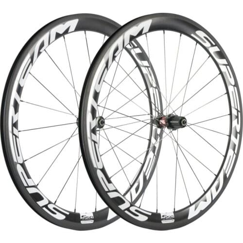 SuperTeam 50mm carbon clincher wheelset 700C UD 30% Matte Road wheels Sapim spokes